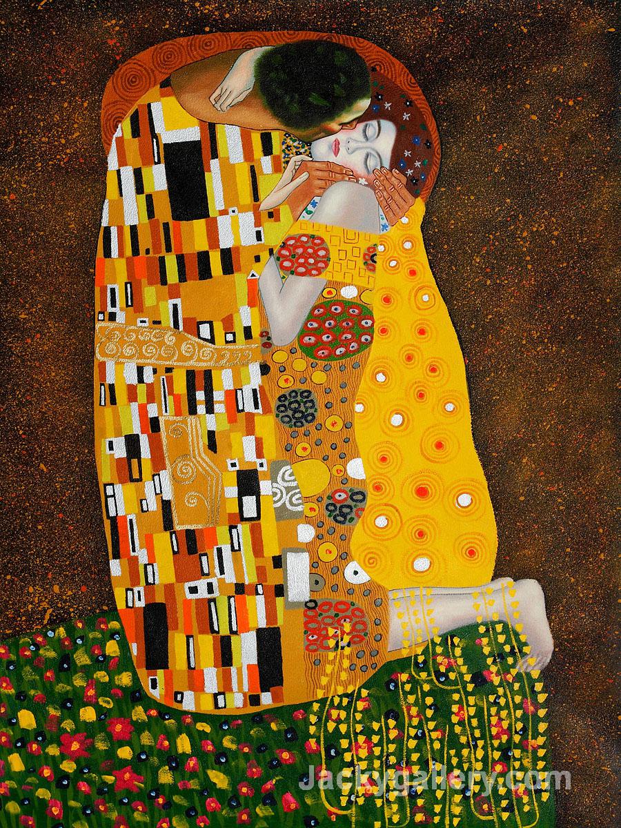 the kiss by Gustav Klimt paintings reproduction